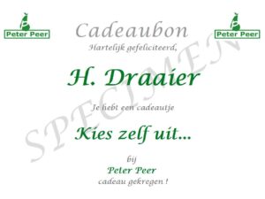 Cadeaubon te besteden bij Peter Peer